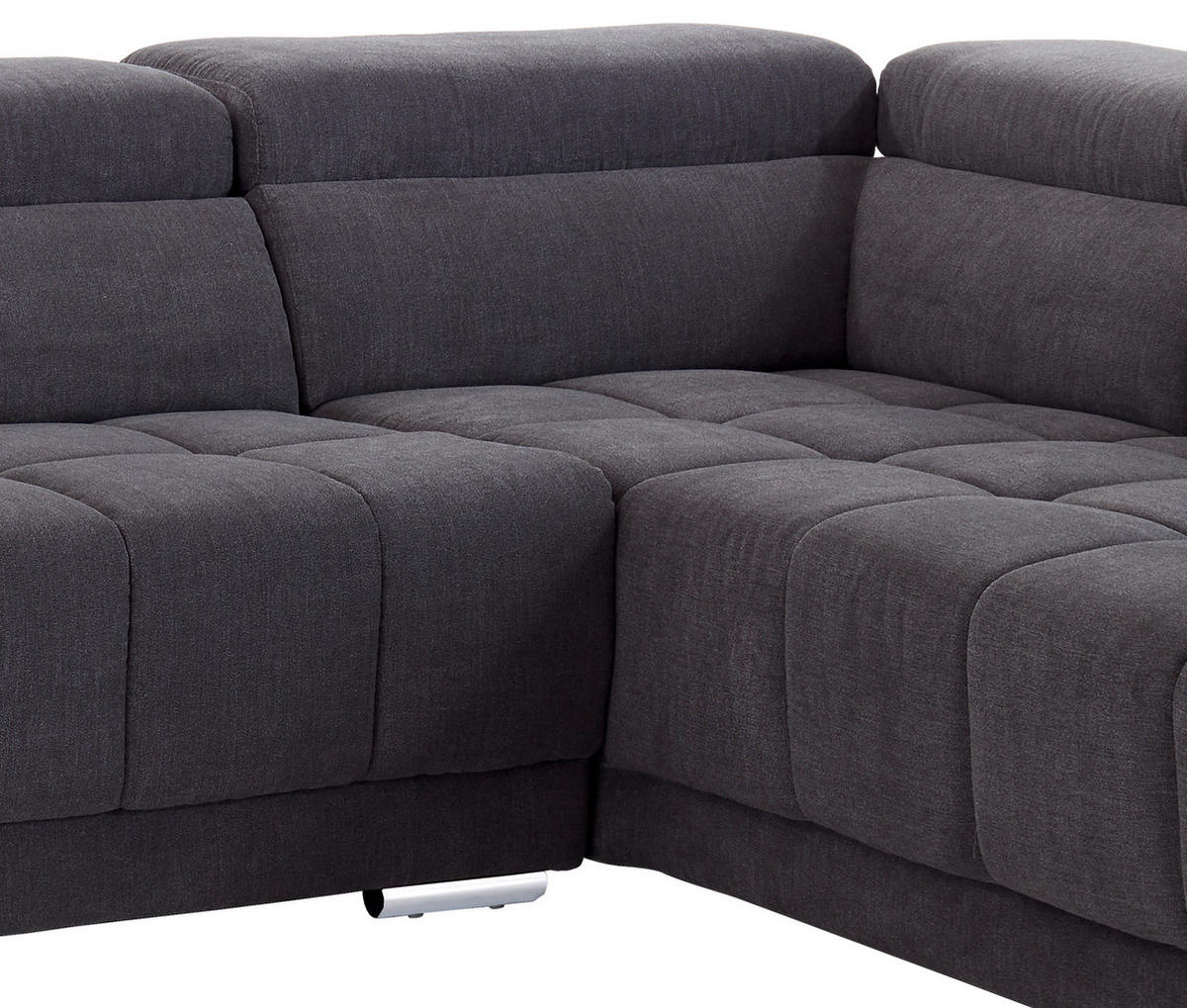 Wohnlandschaft "Hogan" , in Webstoff Grau  - Silberfarben/Grau, Modern, Holz/Textil (299/212cm) - Livetastic