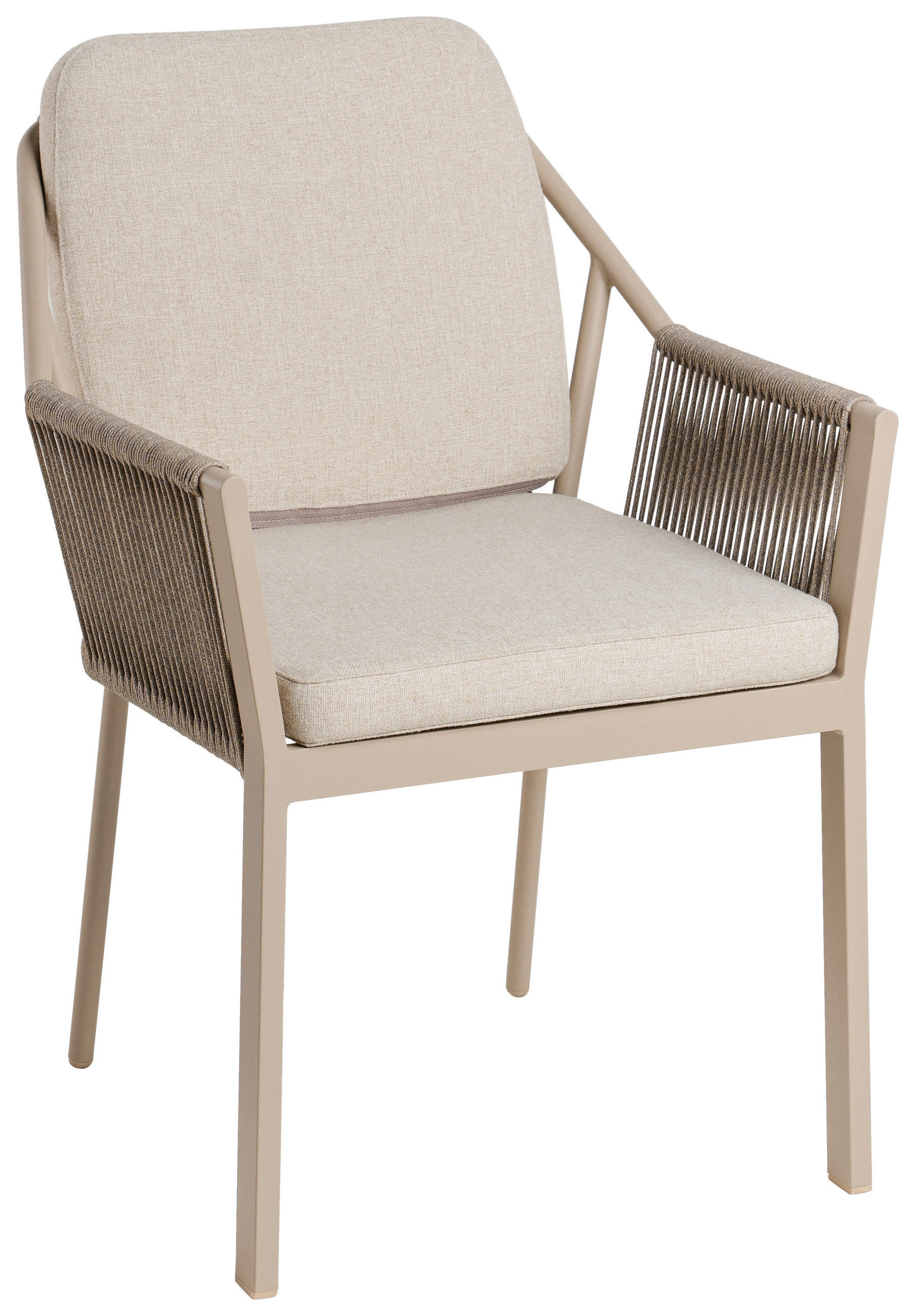 LOUNGESESSEL  - Champagner/Creme, Basics, Textil/Metall (58/81/61cm) - Tierra Outdoor