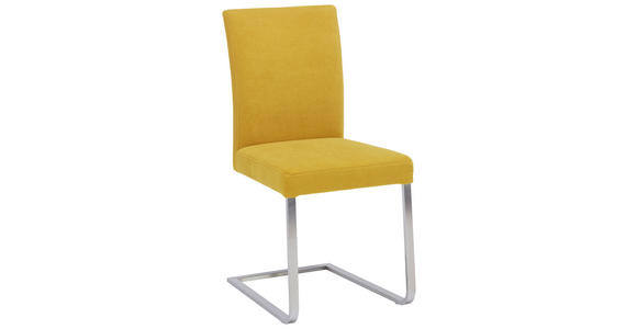 SCHWINGSTUHL in Edelstahl Chenille - Edelstahlfarben/Gelb, Design, Textil/Metall (47/97/60cm) - Moderano