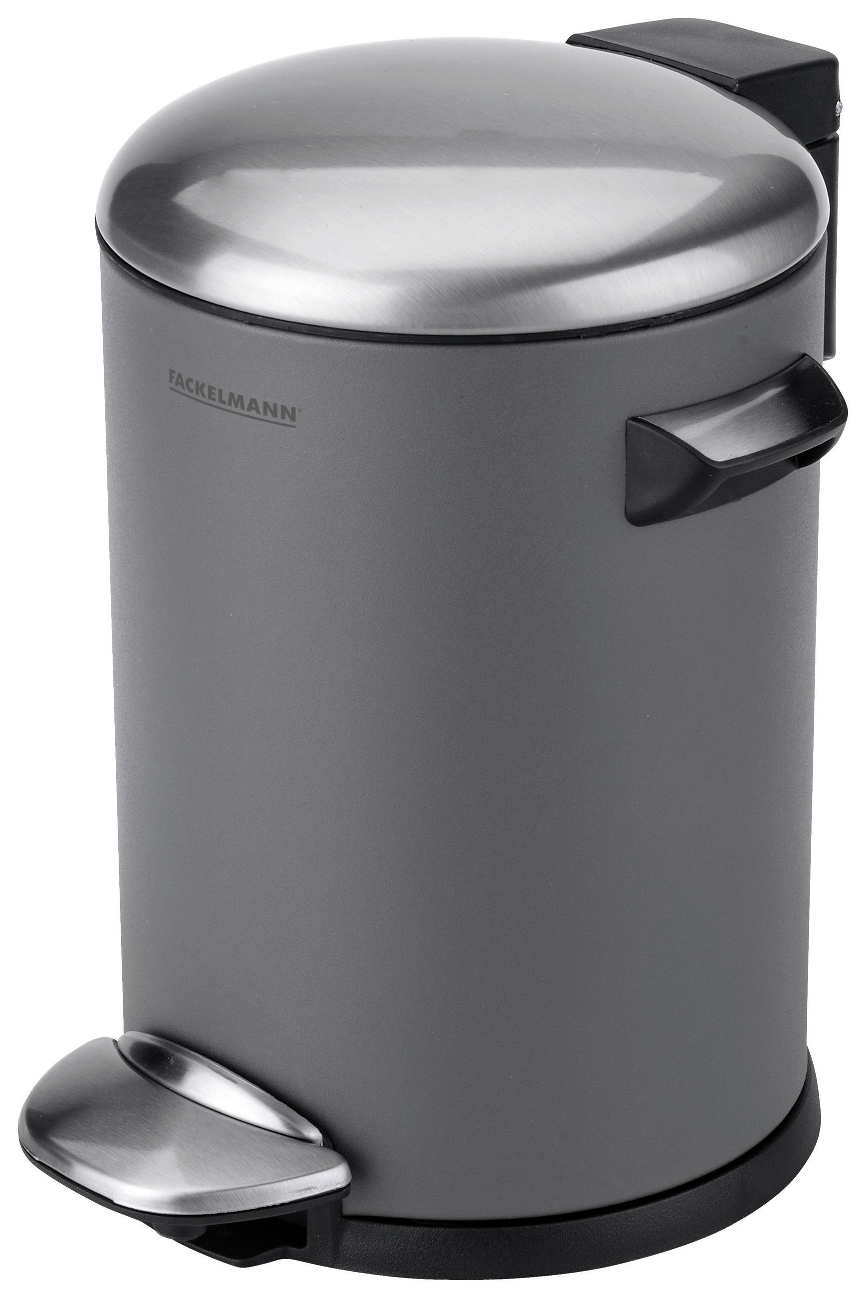 ABFALLSAMMLER Paris 3 L  - Schwarz/Grau, Basics, Kunststoff/Metall (26cm) - Fackelmann
