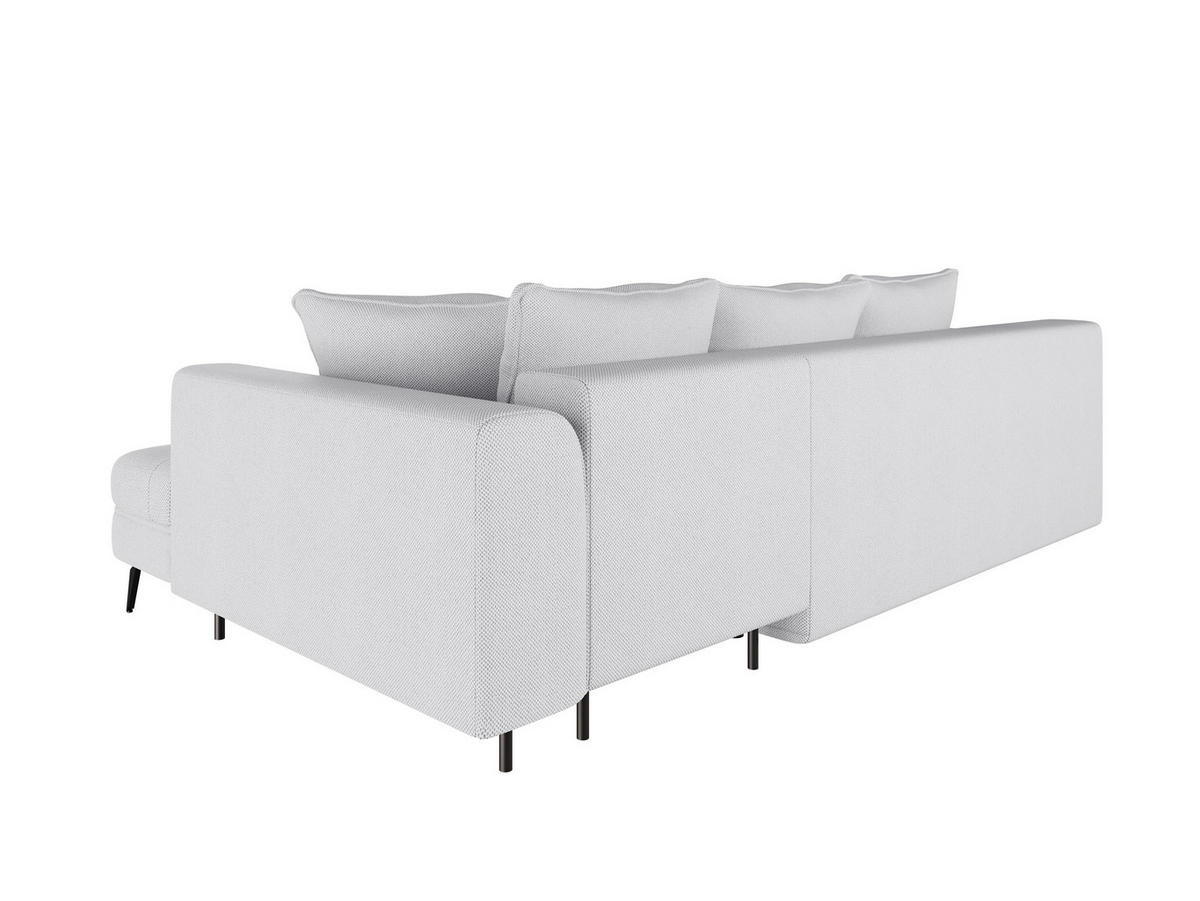 ECKSOFA in Webstoff Hellgrau  - Hellgrau/Schwarz, Modern, Textil/Metall (279/177cm) - Stylife