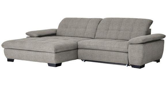 ECKSOFA in Webstoff Grau  - Schwarz/Grau, Design, Textil/Metall (180/265cm) - Carryhome