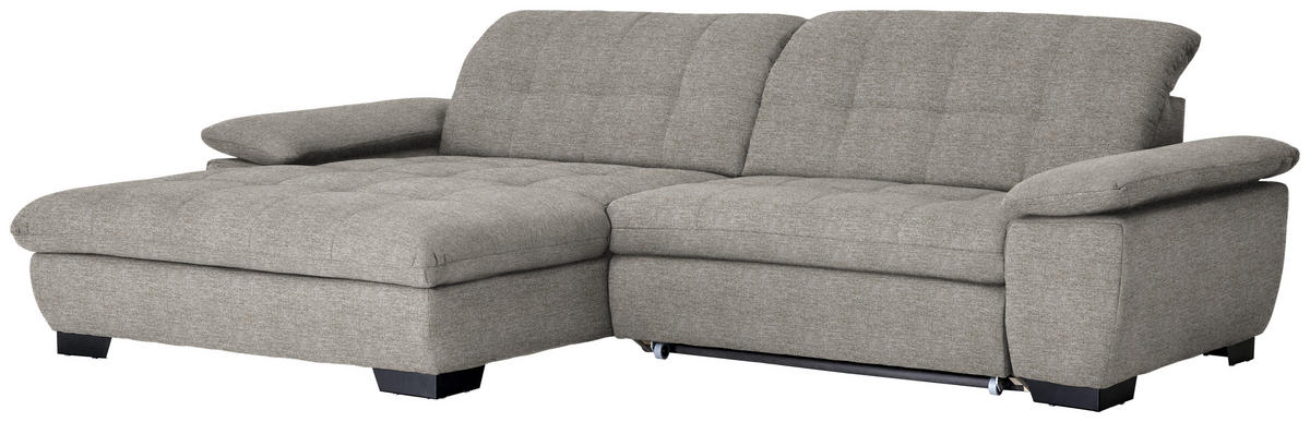 ECKSOFA in Webstoff Grau  180/265 cm  - Schwarz/Grau, Design, Textil/Metall (180/265cm) - Carryhome