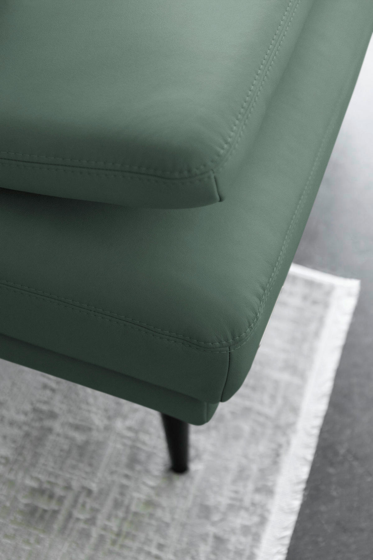 ECKSOFA Echtleder Opal  - Opal/Schwarz, Konventionell, Leder/Metall (301/180cm) - Joop!