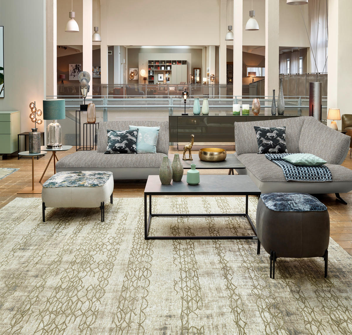 ECKSOFA in Webstoff, Struktur Naturfarben, Sandfarben  - Sandfarben/Anthrazit, Design, Textil/Metall (265/172cm) - Joop!