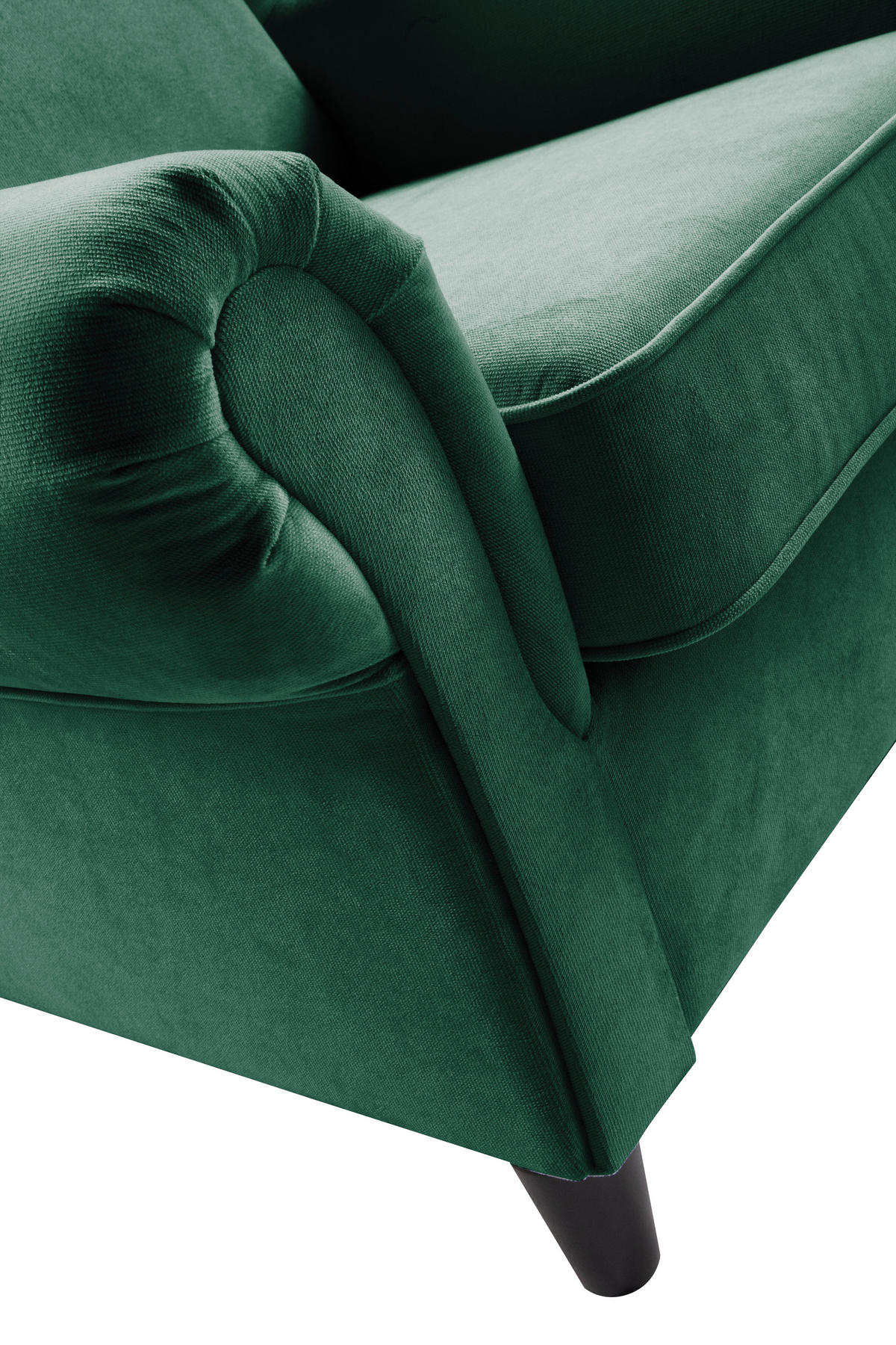 OHRENSESSEL in Plüsch Grün  - Schwarz/Grün, Design, Holz/Textil (94/112/92cm) - MID.YOU