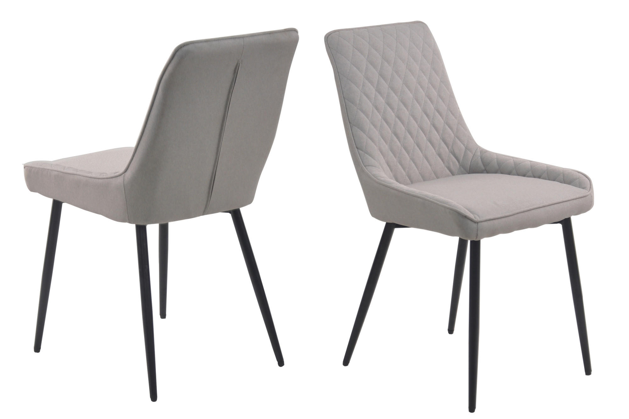 STUHL-SET 2 Stück  in  - Hellgrau/Schwarz, Design, Textil/Metall (52/86/56cm) - Livetastic