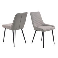 STUHL-SET 2 Stück  in  - Hellgrau/Schwarz, Design, Textil/Metall (52/86/56cm) - Livetastic