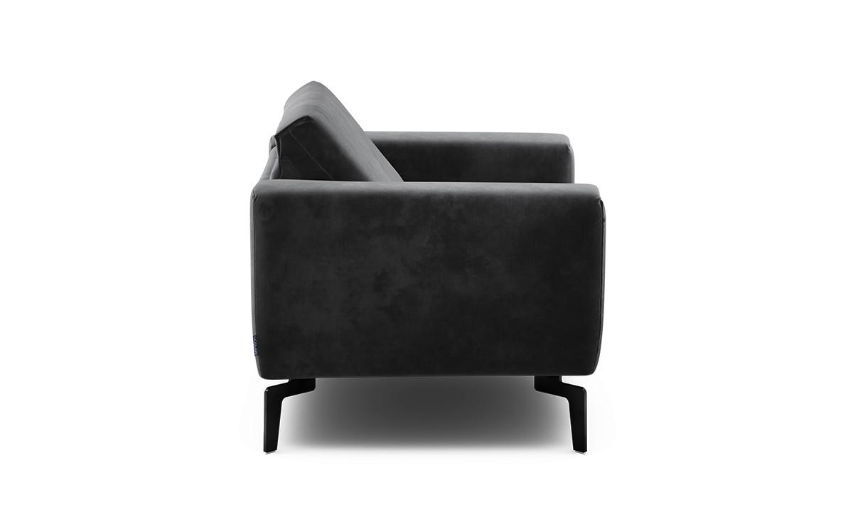 SESSEL in Samt Anthrazit  - Anthrazit/Schwarz, Design, Textil/Metall (110/85/86-94cm) - SENSOO