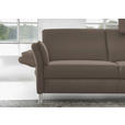 3-SITZER-SOFA Latina in Echtleder Braun   - Alufarben/Braun, Design, Leder/Metall (190/82/99cm) - Dieter Knoll