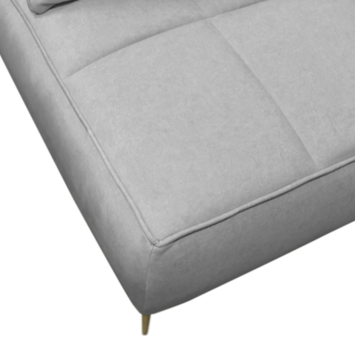 SCHLAFSOFA in Velours Hellgrau  - Goldfarben/Hellgrau, Design, Textil/Metall (200/90/97cm) - MID.YOU