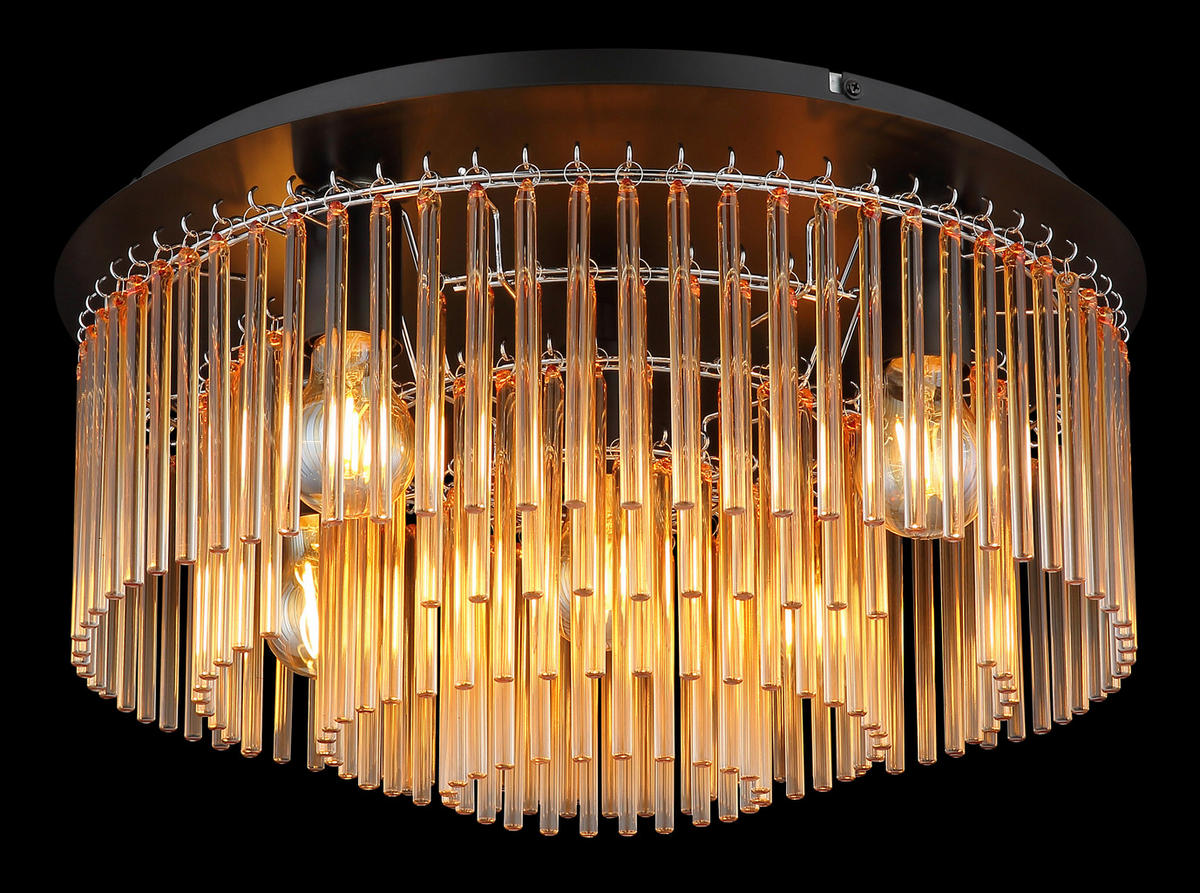 DECKENLEUCHTE GORLEY 50/25 cm   - Klar/Chromfarben, Basics, Glas/Metall (50/25cm) - Globo
