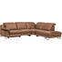 WOHNLANDSCHAFT in Leder Braun - Braun, Design, Leder/Metall (296/268cm) - Valdera WOHNLANDSCHAFT in Leder Braun - Braun, Design, Leder/Metall (296/268cm) - Valdera