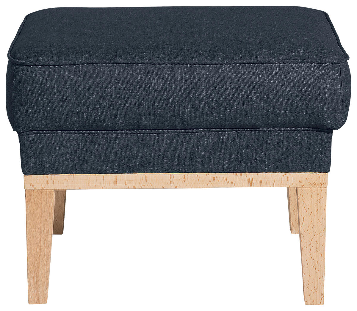 HOCKER in Textil Dunkelblau  - Naturfarben/Dunkelblau, Konventionell, Holz/Textil (50/41/41cm) - Max Winzer
