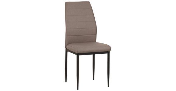 STUHL Mikrofaser Taupe - Taupe/Schwarz, Design, Textil/Metall (43,5/96/58cm) - Carryhome