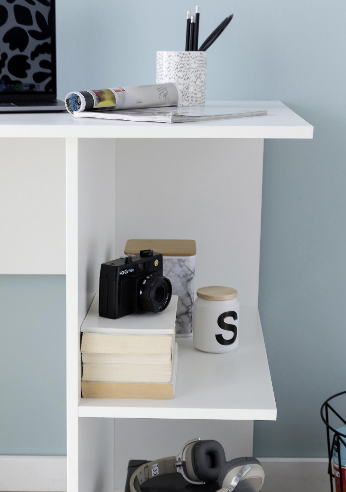 SCHREIBTISCH 82/60/76 cm  in Weiss  - Weiss, Konventionell, Holzwerkstoff (82/60/76cm) - MID.YOU