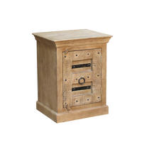 NACHTSCHRANK 55/70/45 cm Mangoholz massiv  - Schwarz/Naturfarben, Basics, Holz/Metall (55/70/45cm) - Livetastic