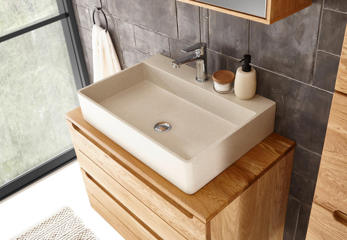 Lavoar 82/13/42 cm  - gri deschis, Basics, piatră (82/13/42cm) - Linea Natura