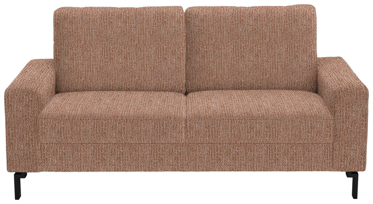 2-SITZER-SOFA Flachgewebe Aprikose  - Aprikose/Schwarz, Design, Textil/Metall (178/86/97cm) - Hom`in
