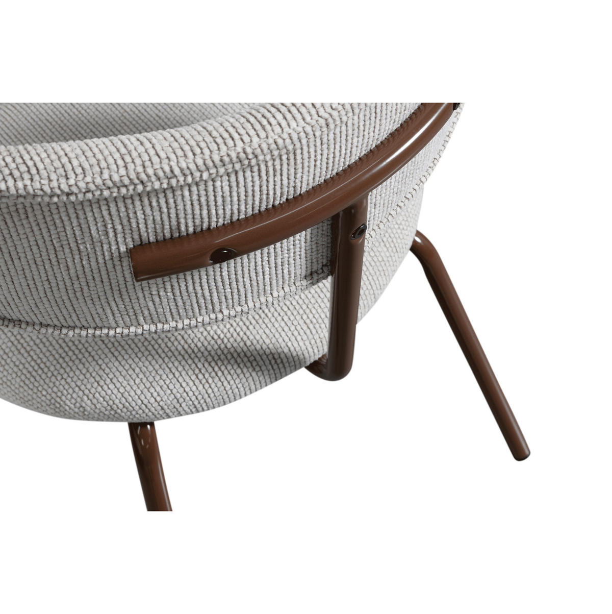 STUHL-SET 2 Stück  in Eisen Webstoff  - Braun/Weiß, MODERN, Textil/Metall (48/75/53cm) - Livetastic