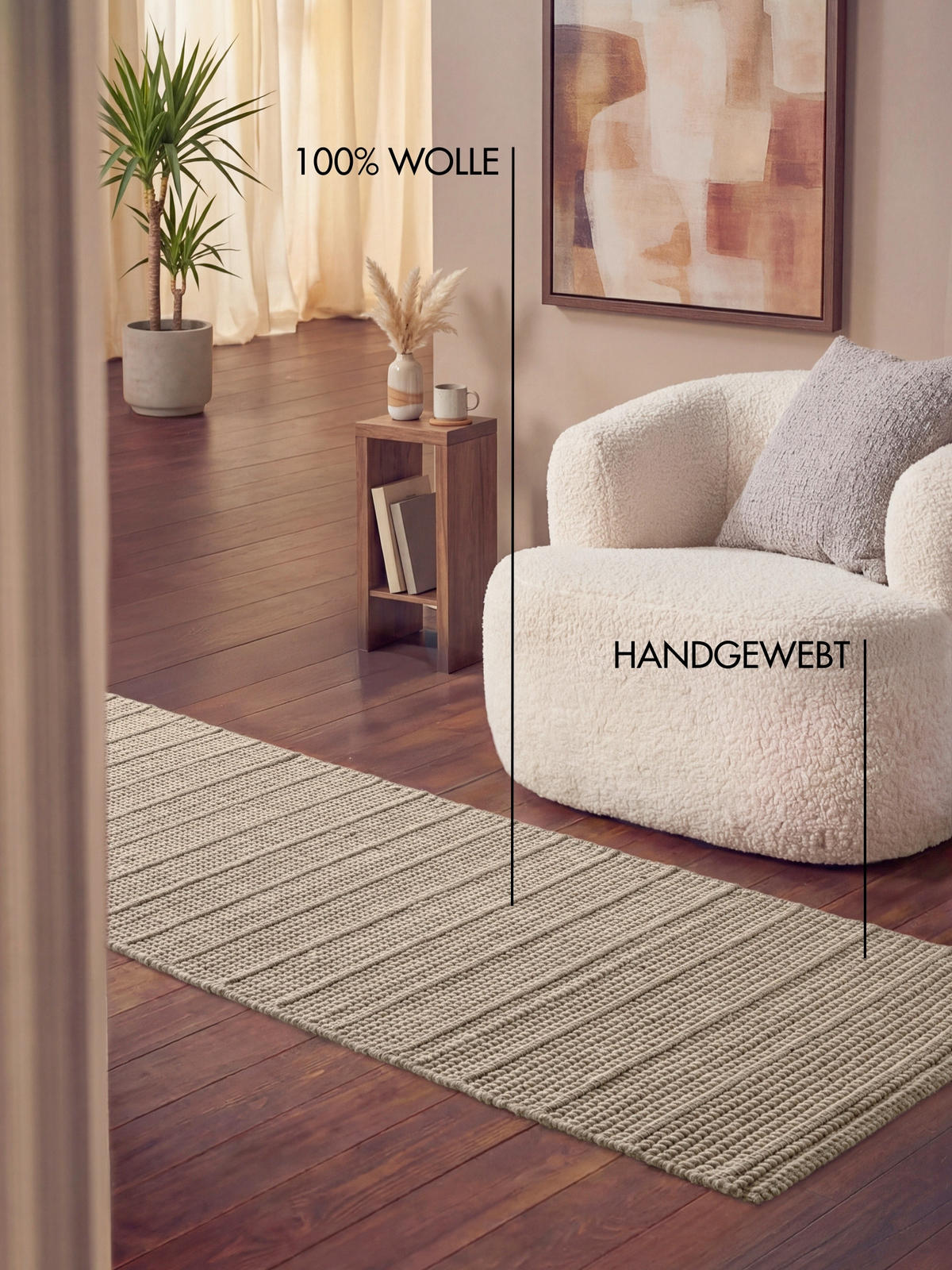 WOLLTEPPICH 80/250 cm Camden Beige rechteckig  - Beige, Basics, Textil (80/250cm) - Ted Baker