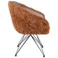 ARMLEHNSTUHL  in Eisen Teddystoff Echtleder pigmentiert  - Cognac/Schwarz, Design, Leder/Textil (59,5/83,5/63,5cm) - Belluti
