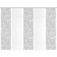 FLÄCHENVORHANG  5 Stück  blickdicht  60/260 cm   - Hellgrau/Weiß, KONVENTIONELL, Textil (60/260cm)