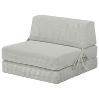 SCHLAFSESSEL Cord Hellgrau    - Hellgrau, Design, Textil/Metall (65/57/81cm) - Livetastic
