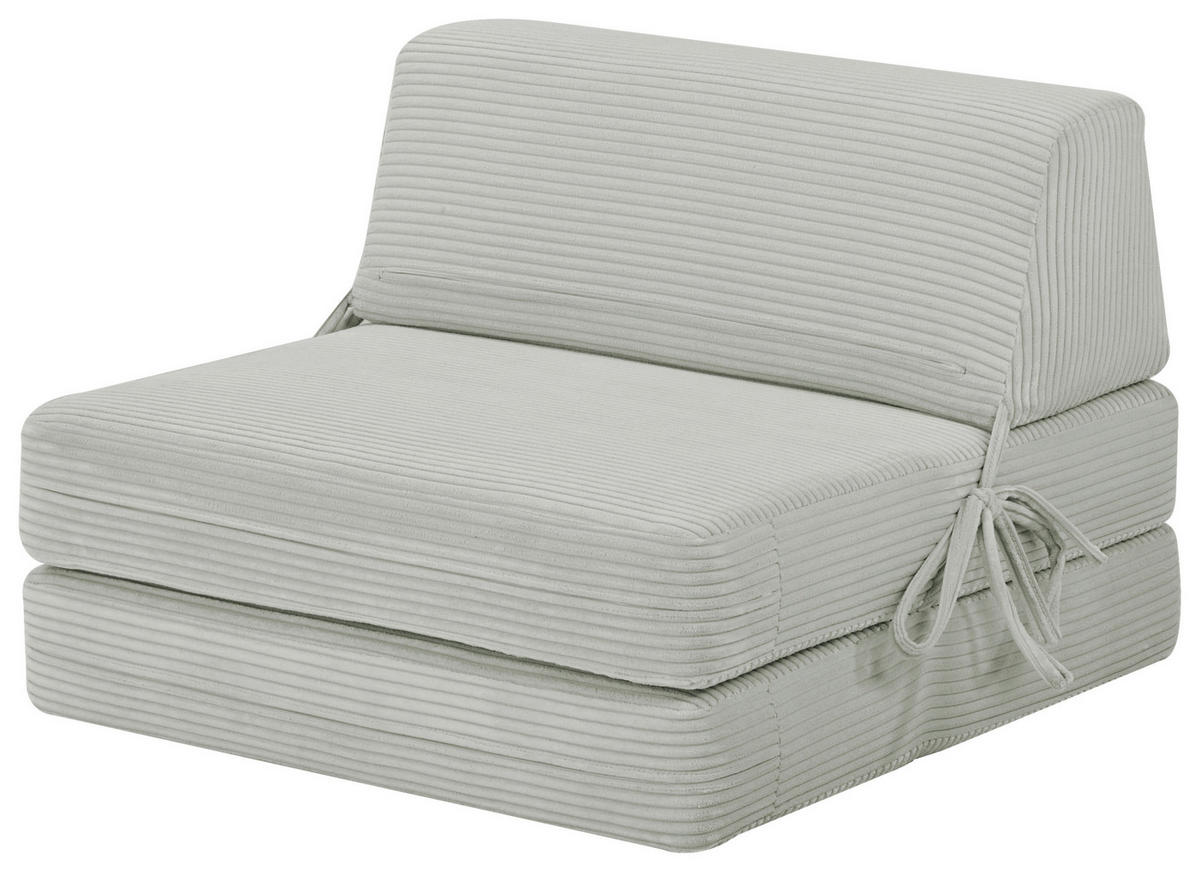 SCHLAFSESSEL Cord Hellgrau    - Hellgrau, Design, Textil/Metall (65/57/81cm) - Livetastic