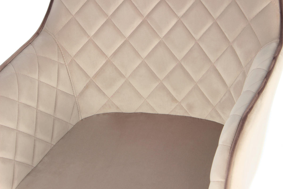 ARMLEHNSTUHL  in Samt  - Beige/Goldfarben, MODERN, Textil/Metall (58,8/86/61cm) - Kayoom