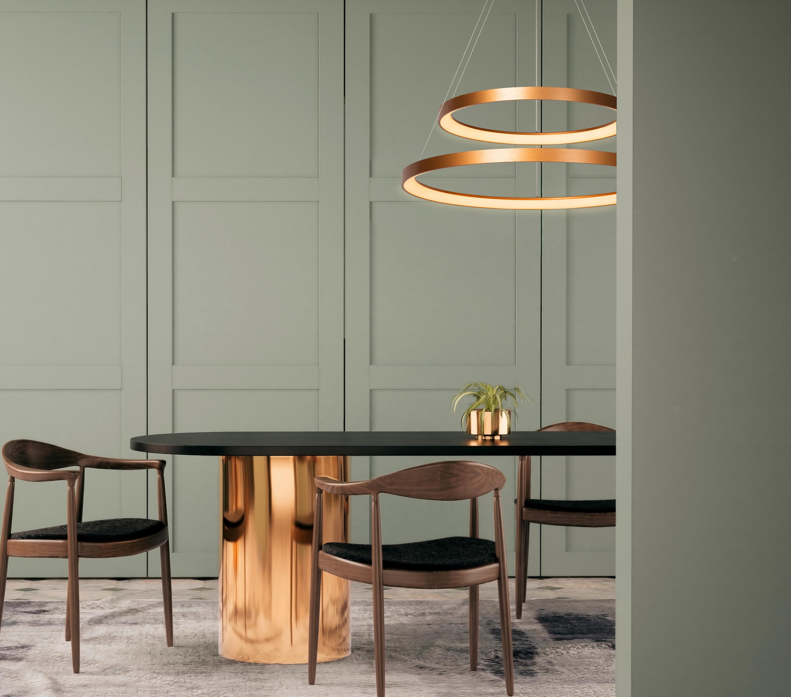 LED-PENDELLEUCHTE 78/78/200 cm  - Messingfarben, Design, Kunststoff (78/78/200cm) - Lucide