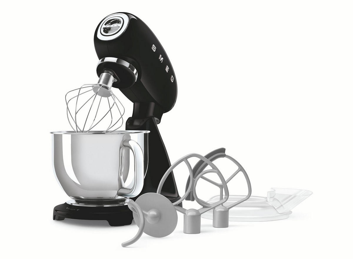 KÜCHENMASCHINE 50´S STYLE SMF05CREU  - Alufarben/Schwarz, Basics, Metall (40,2/37,8/22,1cm) - SMEG