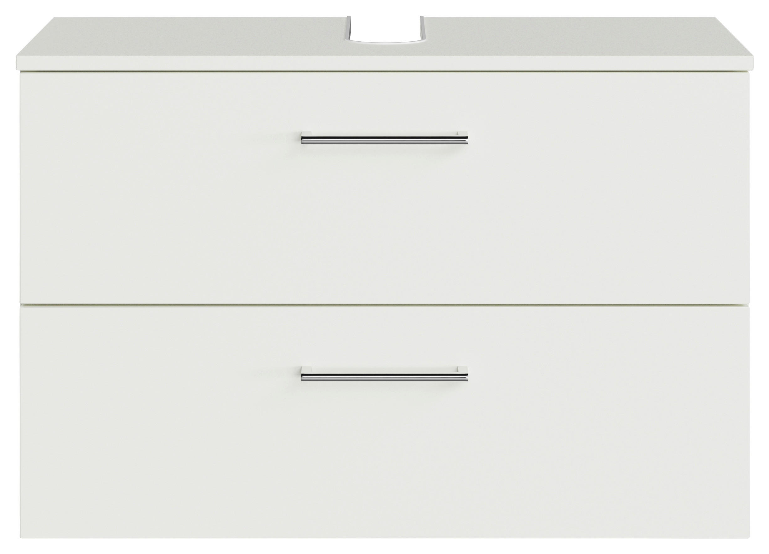 WASCHBECKENUNTERSCHRANK 75/49,8/38,3 cm  - Chromfarben/Weiß, KONVENTIONELL, Holzwerkstoff/Metall (75/49,8/38,3cm) - Sadena