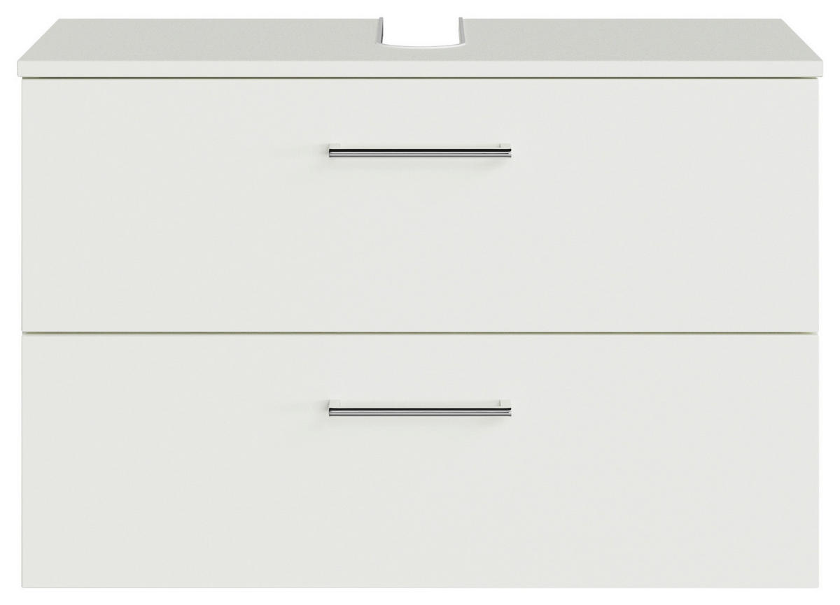 WASCHBECKENUNTERSCHRANK 75/49,8/38,3 cm  - Chromfarben/Weiß, KONVENTIONELL, Holzwerkstoff/Metall (75/49,8/38,3cm) - Sadena