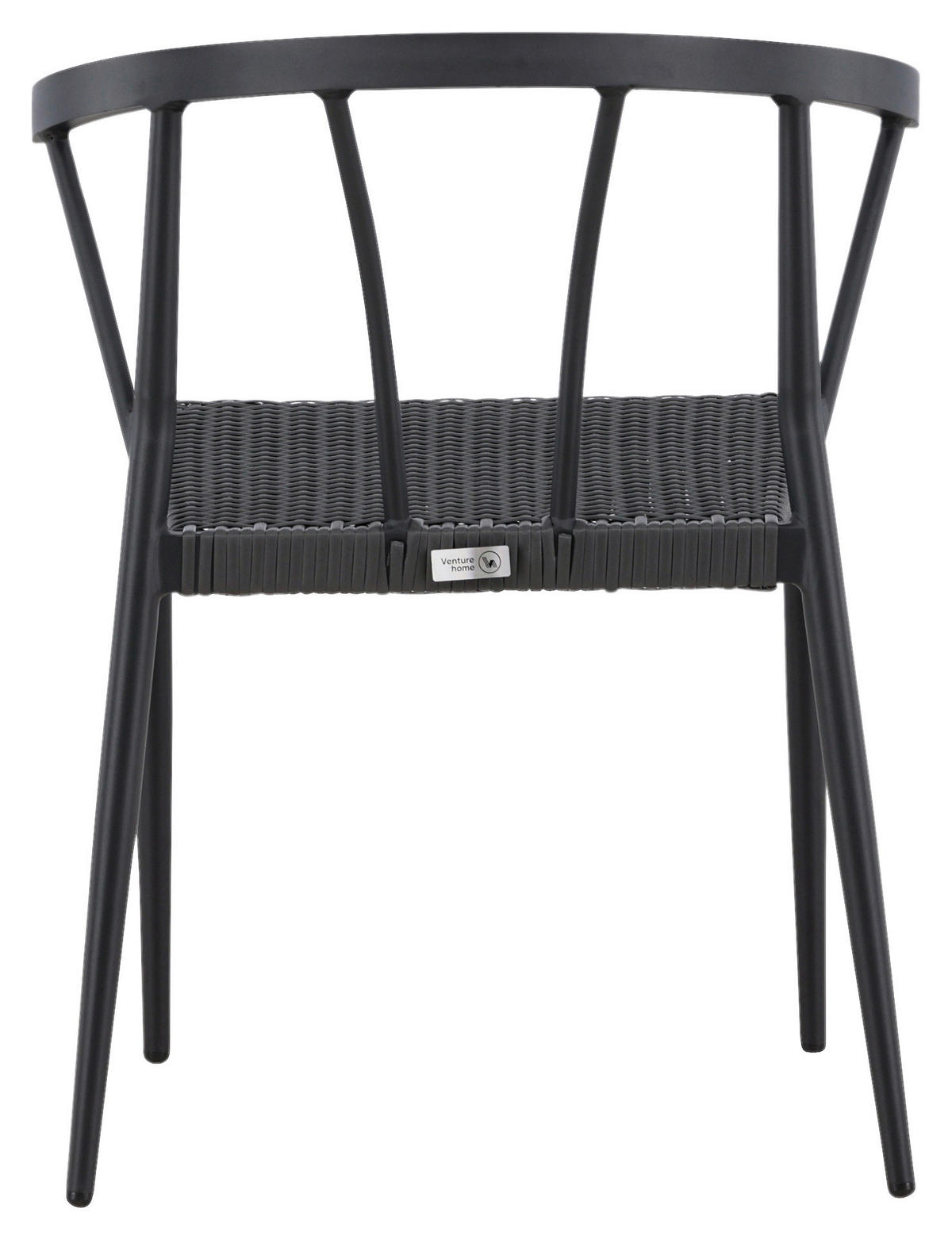 GARTENSTUHL-SET Aluminium Schwarz  - Schwarz, KONVENTIONELL, Kunststoff/Metall (47/79,5/49cm) - Gardenson