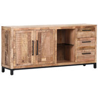 SIDEBOARD RIO  in 175/80/40 cm  - Schwarz/Naturfarben, Design, Holz/Metall (175/80/40cm) - Landscape