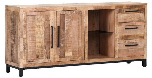SIDEBOARD RIO  in 175/80/40 cm  - Schwarz/Naturfarben, Design, Holz/Metall (175/80/40cm) - Landscape