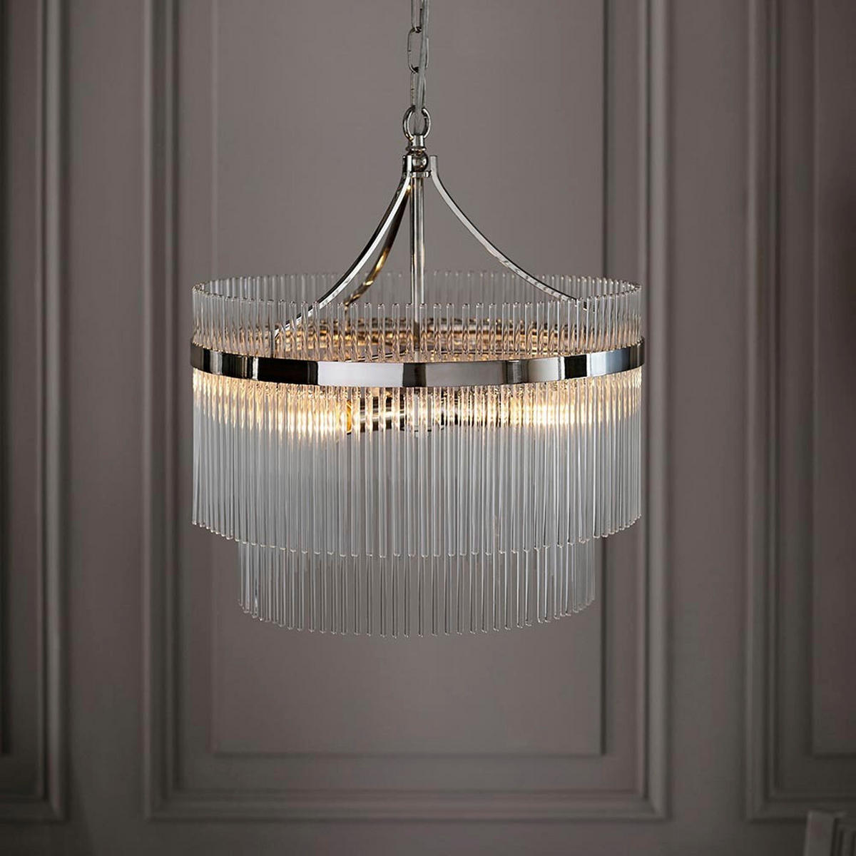 KRISTALL-HÄNGELEUCHTE 50/62-200 cm   - Transparent, KONVENTIONELL, Glas (50/62-200cm)