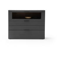 HIGHBOARD YORIS   in 141/115/44 cm  - Eichefarben/Anthrazit, KONVENTIONELL, Glas/Holz (141/115/44cm) - Schöner Wohnen