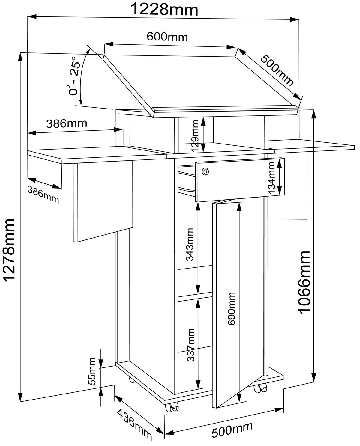 STEHPULT   - Honigeiche/Weiß, Design, Holzwerkstoff (123/128/44cm) - MID.YOU