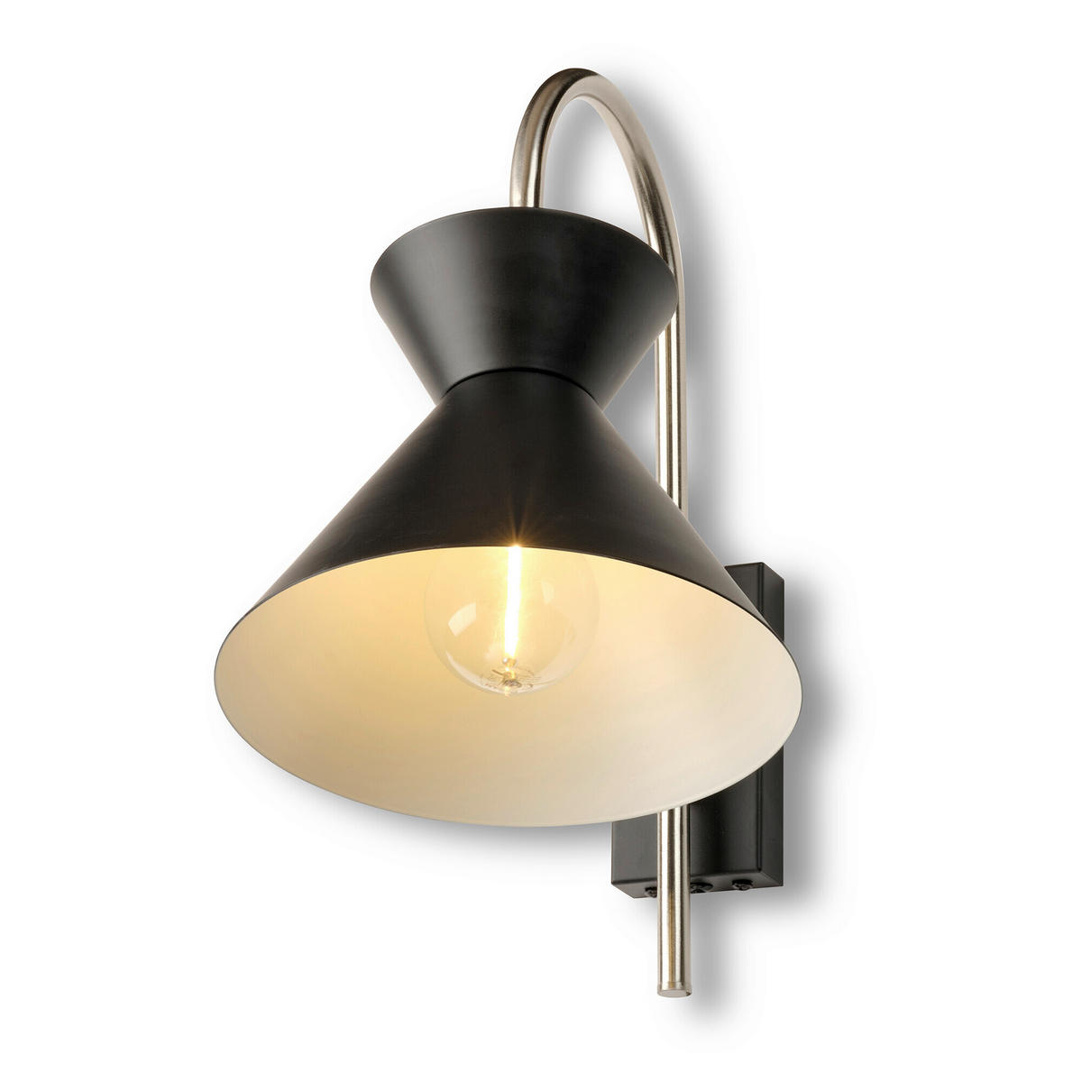 WANDLEUCHTE 20/27,5/34 cm   - Schwarz, Basics, Metall (20/27,5/34cm) - Osram