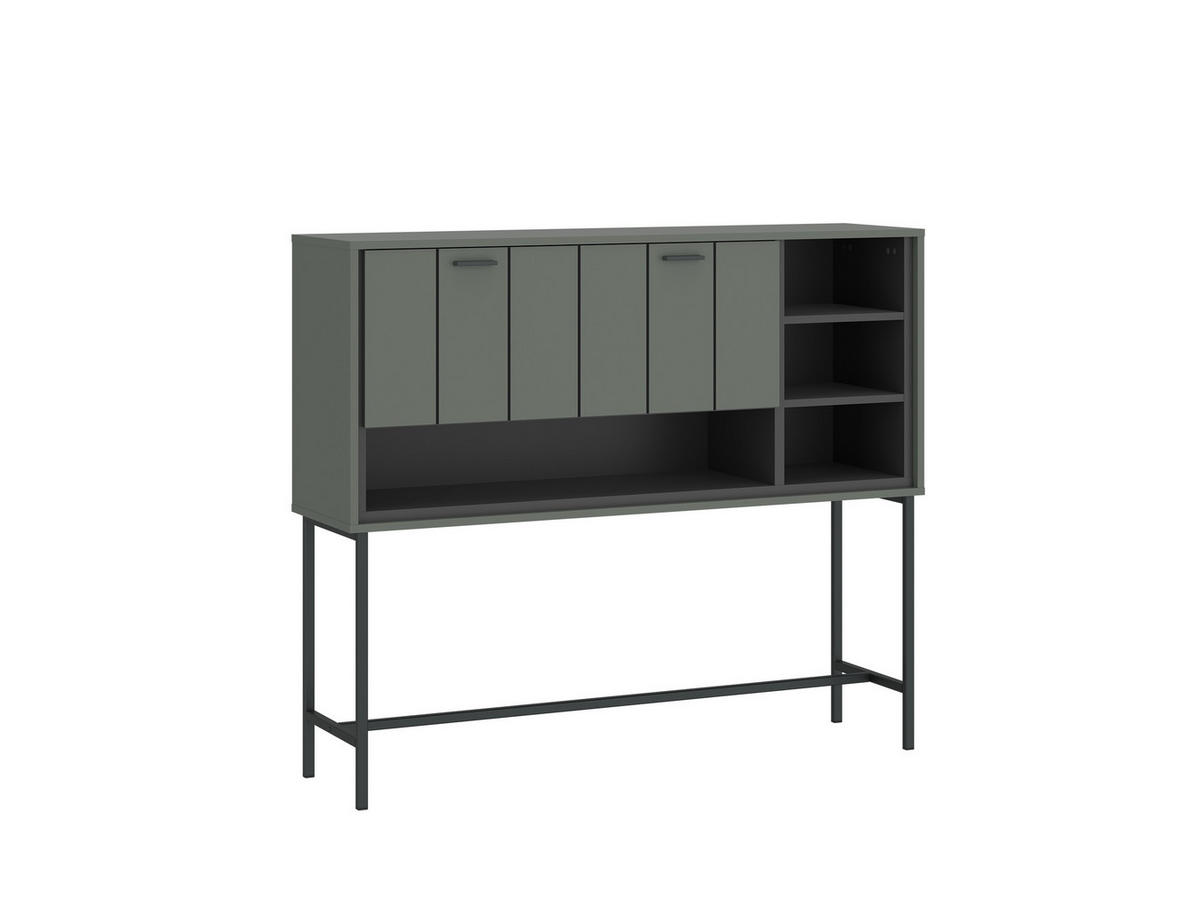 BAR Grau, Grün, Schwarz  - Schwarz/Grau, Design, Holzwerkstoff/Kunststoff (127/112,5/40cm) - Carryhome
