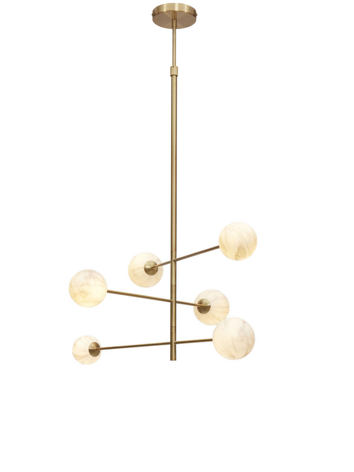 HÄNGELEUCHTE Carrara Globus 99/142 cm   - Goldfarben/Weiß, Basics, Glas/Metall (99/142cm) - It's about Romi