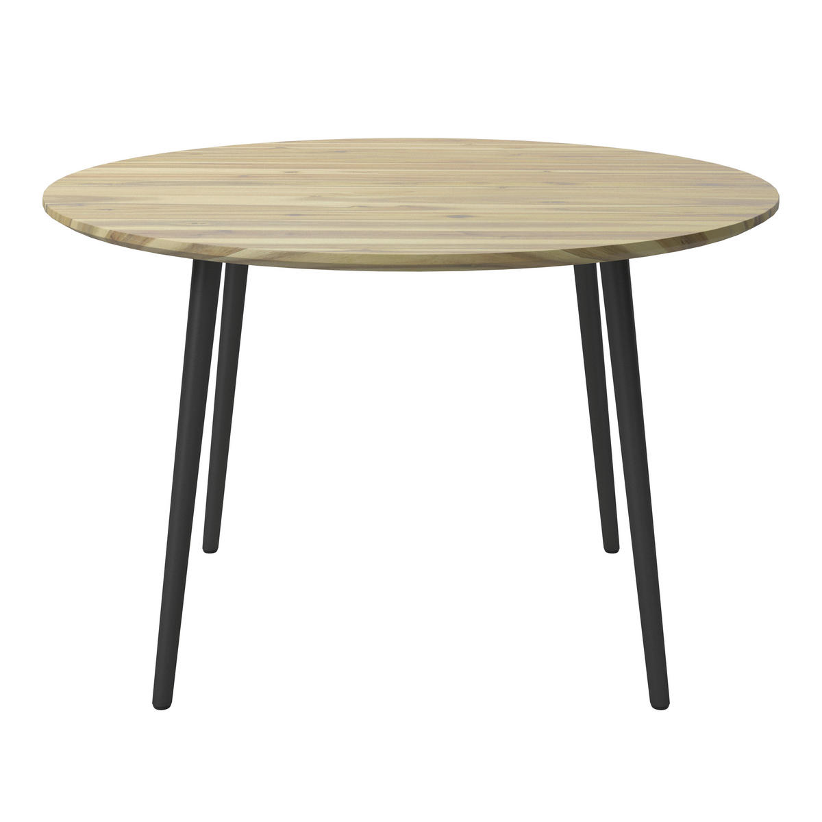 ESSTISCH in Holz, Metall 130/130/76 cm  - Schwarz/Akaziefarben, Modern, Holz/Metall (130/130/76cm) - MID.YOU