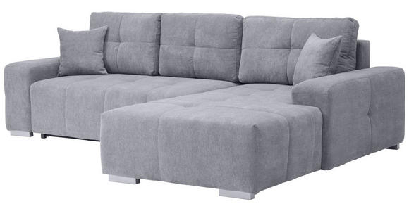 ECKSOFA Blau, Grau Webstoff - Blau/Silberfarben, KONVENTIONELL, Kunststoff/Textil (280/194cm) - Carryhome