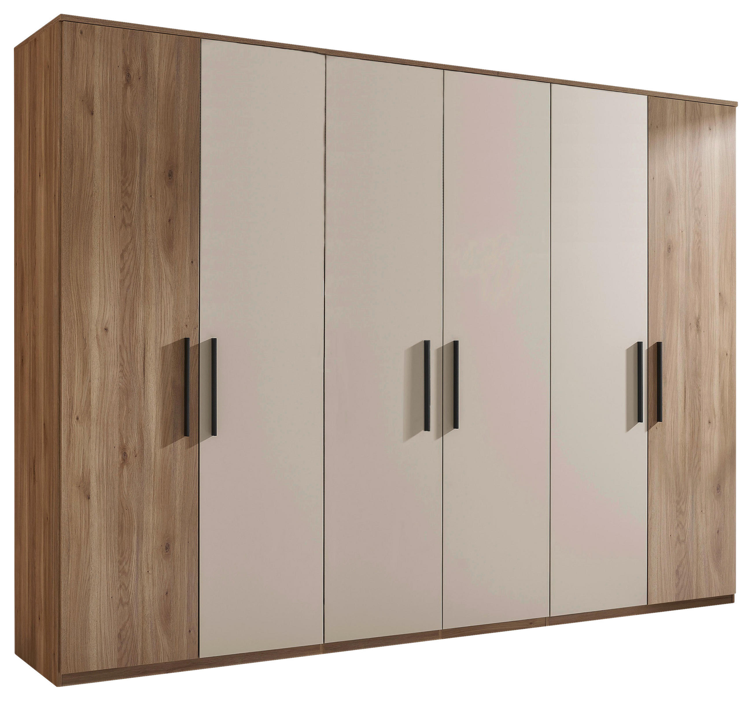 DREHTÜRENSCHRANK 300,5/227,7/60 cm 6-türig Eichefarben, Kaschmir  - Kaschmir/Eichefarben, Design, Holzwerkstoff/Metall (300,5/227,7/60cm) - Xora