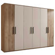 DREHTÜRENSCHRANK  in Eichefarben, Kaschmir  - Kaschmir/Eichefarben, Design, Holzwerkstoff/Metall (300,5/227,7/60cm) - Xora