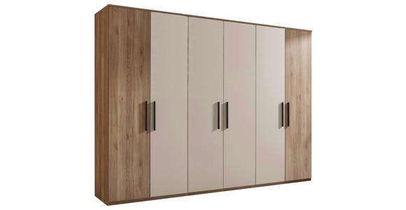 DREHTÜRENSCHRANK 300,5/227,7/60 cm 6-türig Eichefarben, Kaschmir - Kaschmir/Eichefarben, Design, Holzwerkstoff/Metall (300,5/227,7/60cm) - Xora