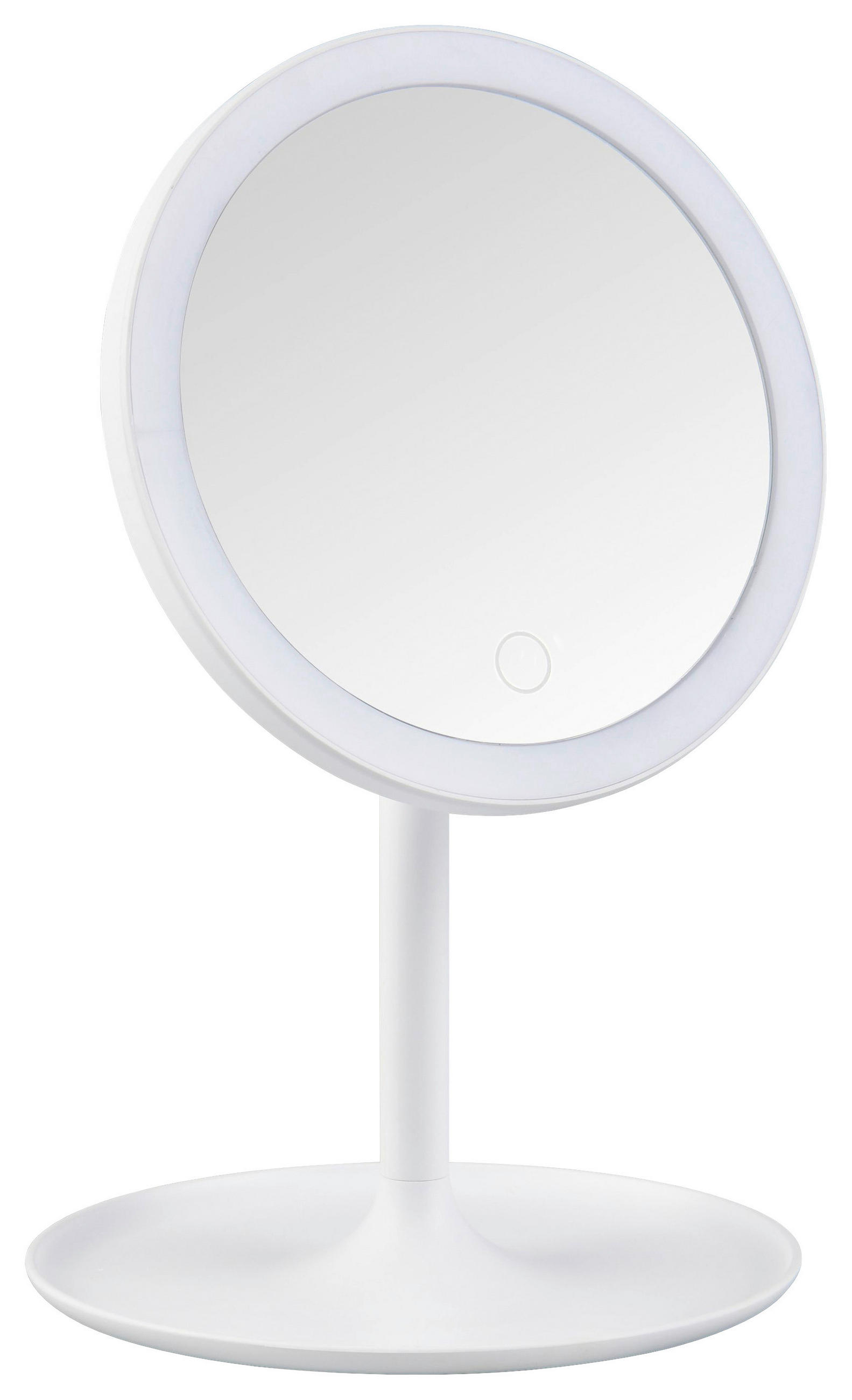 SCHMINKSPIEGEL  - Weiß, Basics, Glas/Kunststoff (18/28,5/18cm)