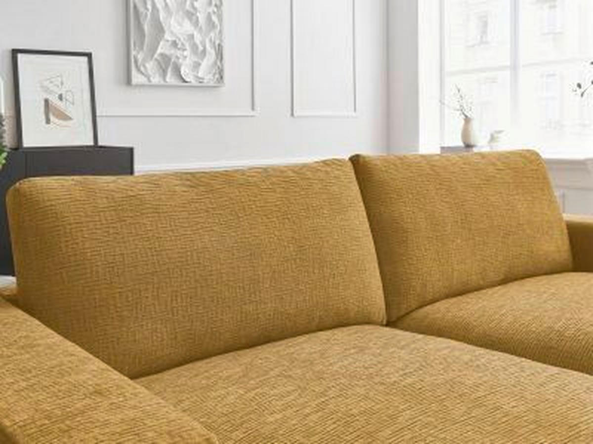 BIGSOFA LEONARD Struktur Gelb  - Gelb/Schwarz, MODERN, Kunststoff/Textil (274/77/159cm)
